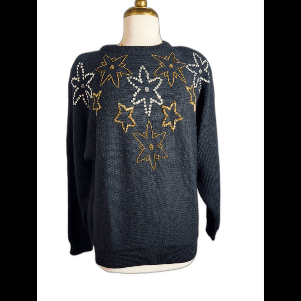 Alfred Dunner Sweater Size XL Vintage 80's Dark Academia Knit Sweater
